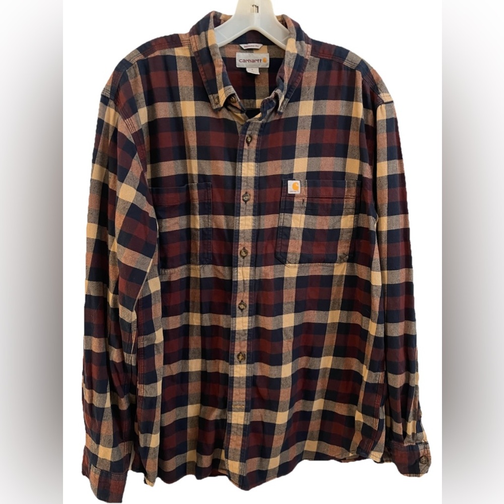 Carhartt Men's Relaxed Fit Flannel Checkered Shirt Size Large